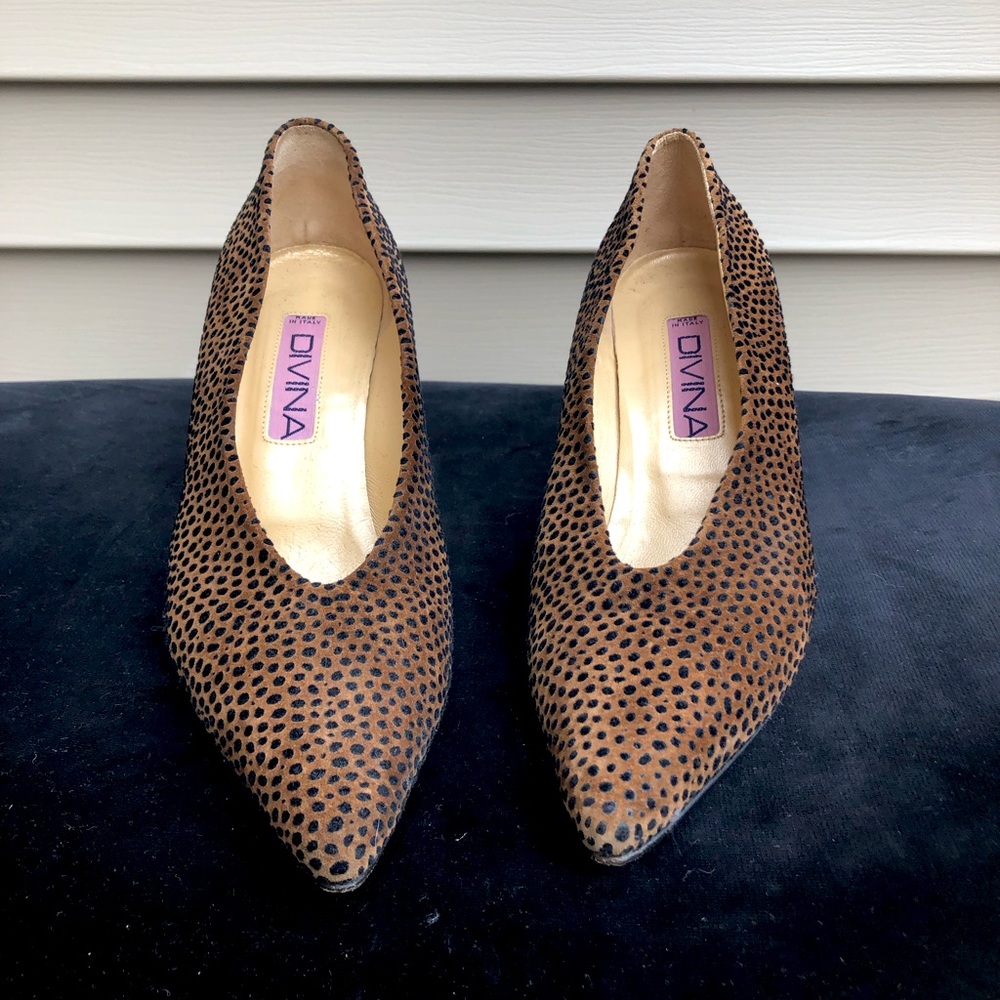 Vintage Divina Italian Leopard Print Heels